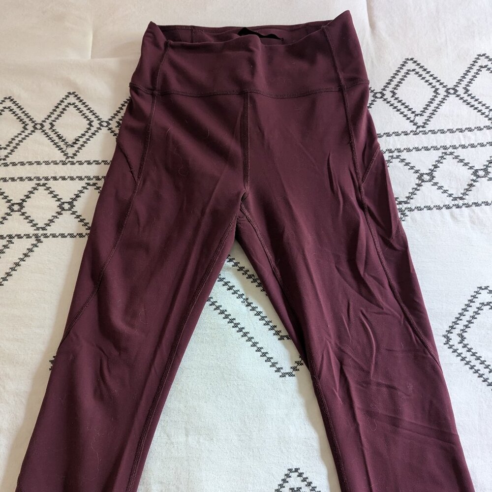 Wunder Train High Rise Leggings Bundle (3), 2 grey 28", 1 red cropped 21"